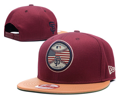 SF Giants Team Logo Burgundy Adjustable Hat GS