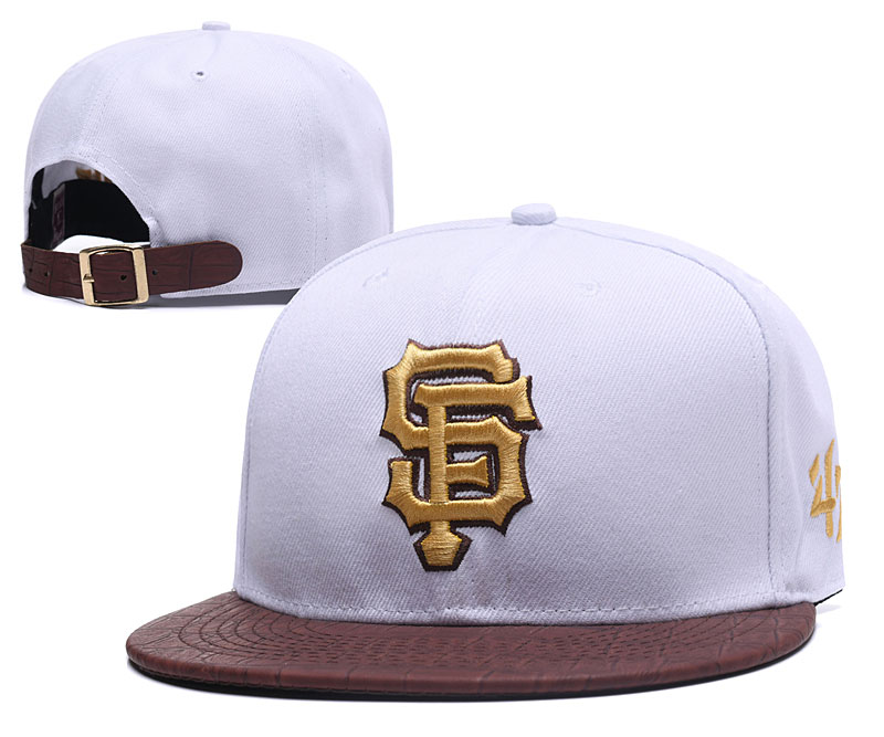 SF Giants Team Logo White Adjustable Hat GS