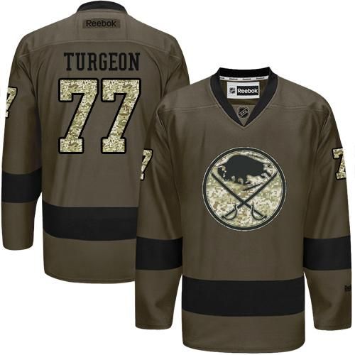 Sabres #77 Pierre Turgeon Green Salute to Service Stitched NHL Jersey Sabres #77 Pierre Turgeon Green Salute to Service Stitched NHL Jersey