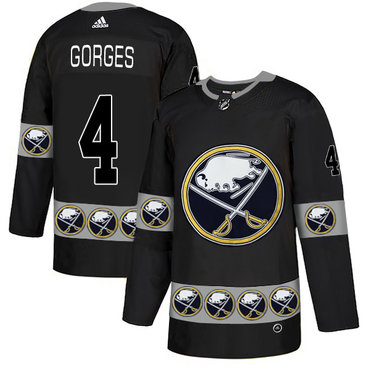 Sabres 4 Josh Gorges Black Team Logos Fashion Adidas Jersey Sabres 4 Josh Gorges Black Team Logos Fashion Adidas Jersey