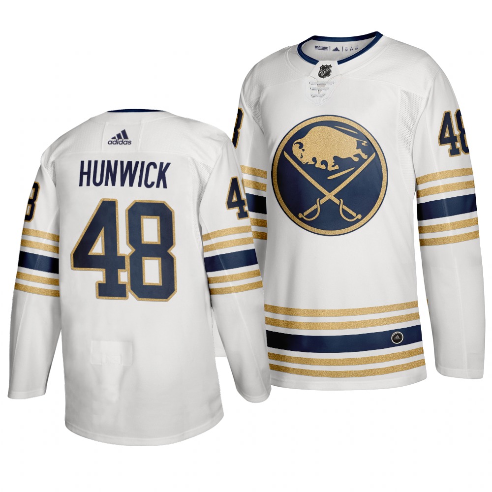 Sabres 48 Matt Hunwick White 50th Anniversary Adidas Jersey Sabres 48 Matt Hunwick White 50th Anniversary Adidas Jersey