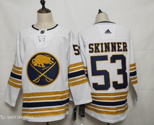 Sabres 53# Jeff Skinner 50th Anniversary Gold Edition White Adidas Jersey