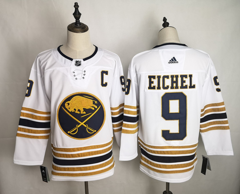 Sabres 9 Jack Eichel White 50th Anniversary Adidas Jersey