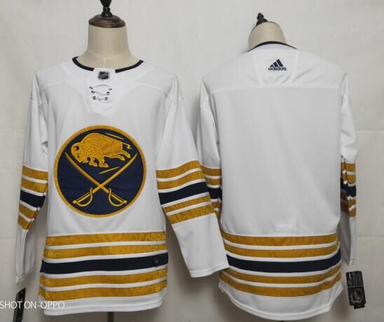 Sabres Blank 50th Anniversary Gold Edition White Adidas Jersey