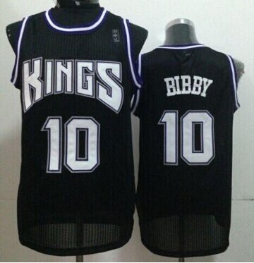 Sacramento Kings #10 Mike Bibby Black Throwback Stitched NBA Jersey