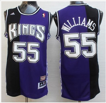 Sacramento Kings #55 Jason Williams Purple Black Throwback Stitched NBA Jersey