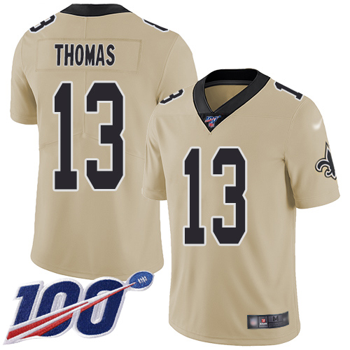 Saints #13 Michael Thomas Gold Youth Stitched Football Limited Inverted Legend 100th Season Jersey Saints #13 Michael Thomas Gold Youth Stitched Football Limited Inverted Legend 100th Season Jersey