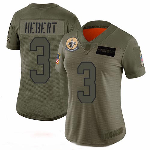 Saints #3 Bobby Hebert Camo Women's Stitched Football Limited 2019 Salute to Service Jersey Saints #3 Bobby Hebert Camo Women's Stitched Football Limited 2019 Salute to Service Jersey
