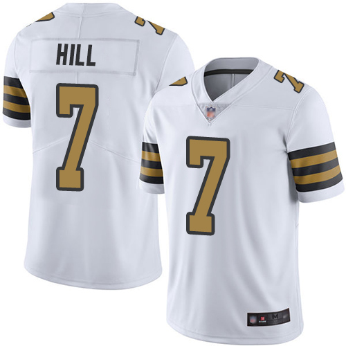 Saints #7 Taysom Hill White Youth Stitched Football Limited Rush Jersey Saints #7 Taysom Hill White Youth Stitched Football Limited Rush Jersey