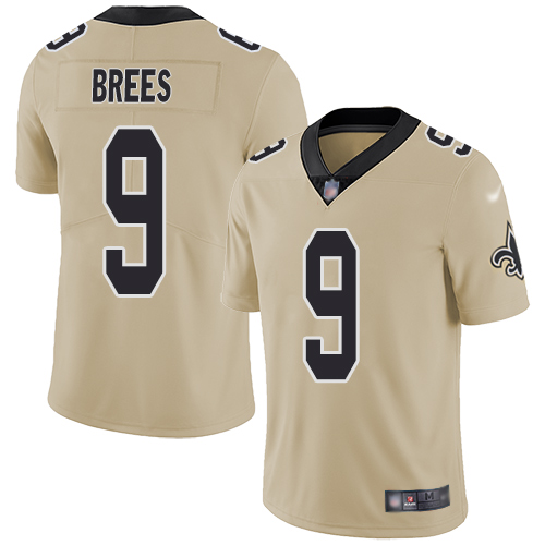 Saints #9 Drew Brees Gold Youth Stitched Football Limited Inverted Legend Jersey Saints #9 Drew Brees Gold Youth Stitched Football Limited Inverted Legend Jersey
