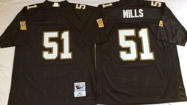 Saints 51 Sam Mills Black Throwback Jersey Saints 51 Sam Mills Black Throwback Jersey