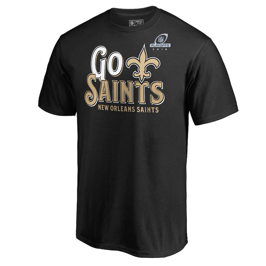 Saints Black 2018 NFL Playoffs Go Men's T-Shirt Saints Black 2018 NFL Playoffs Go Men's T-Shirt