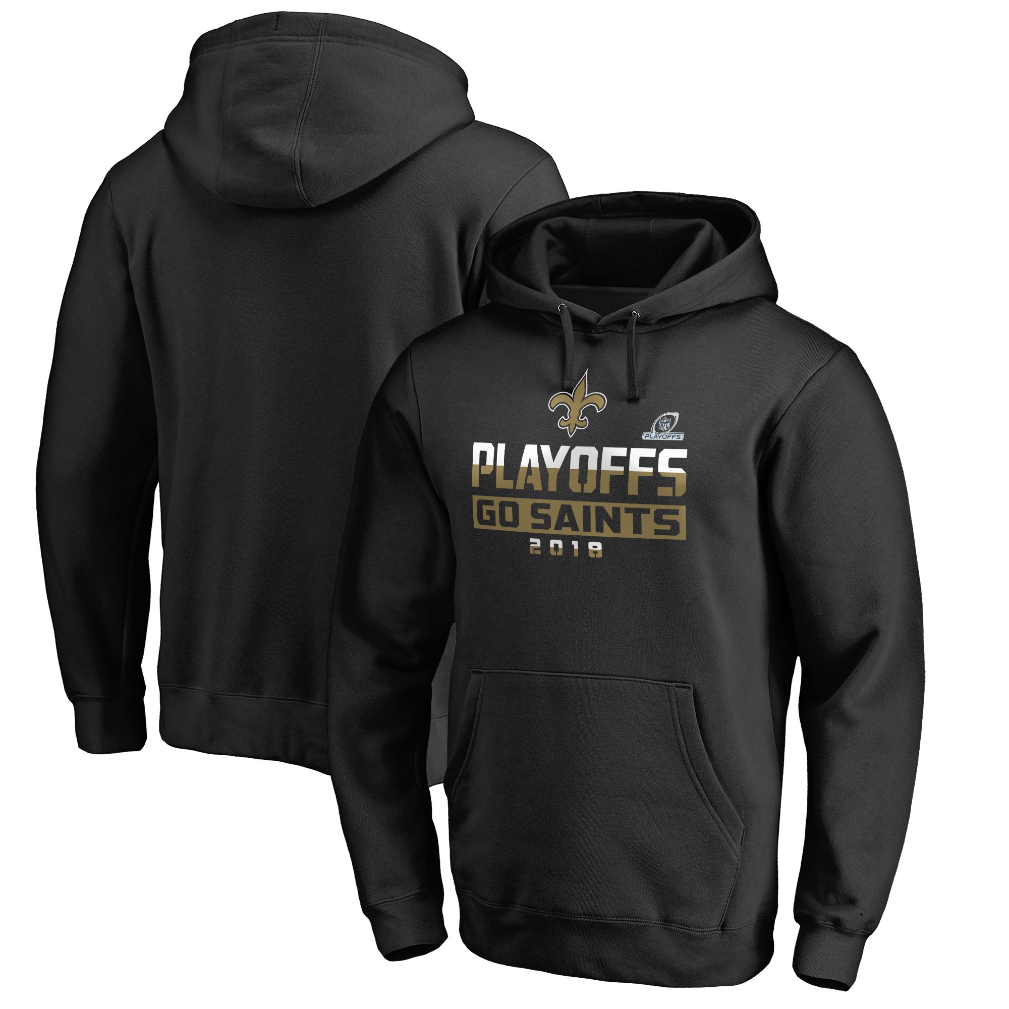 Saints Black 2018 NFL Playoffs Men's Pullover Hoodie Saints Black 2018 NFL Playoffs Men's Pullover Hoodie