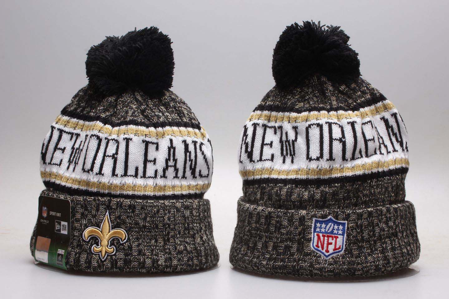 Saints Black 2018 NFL Sideline Cold Weather Knit Hat YP