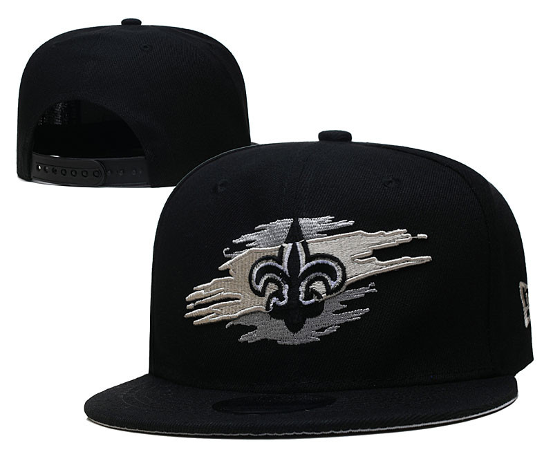 Saints Black Snapback Hat- -YD