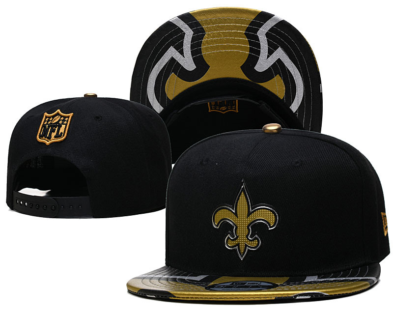Saints Black Snapback Hat--YD