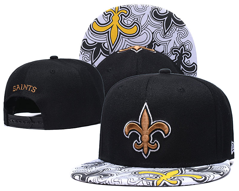Saints Fresh Logo Black Adjustable Hat GS