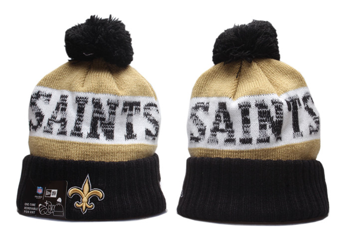 Saints Team Logo Red Pom Knit Hat YP