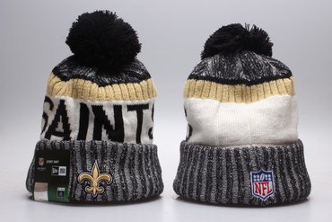 Saints Team Logo White & Gray Knit Hat YP