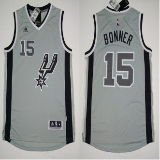 San Antonio Spurs #15 Matt Bonner Grey Alternate Stitched NBA Jersey