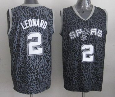 San Antonio Spurs #2 Kawhi Leonard Black Crazy Light NBA Jersey