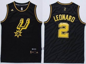 San Antonio Spurs #2 Kawhi Leonard Black Precious Metals Fashion NBA Jersey
