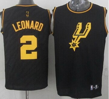 San Antonio Spurs #2 Kawhi Leonard Black Precious Metals Fashion Stitched NBA Jersey