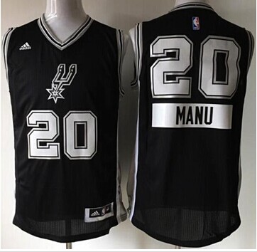 San Antonio Spurs #20 Manu Ginobili Black 2014-15 Christmas Day Stitched NBA Jersey