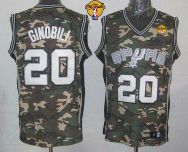 San Antonio Spurs #20 Manu Ginobili Camo Stealth Collection Finals Patch Stitched NBA Jersey