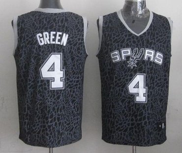 San Antonio Spurs #4 Danny Green Black Crazy Light NBA Jersey