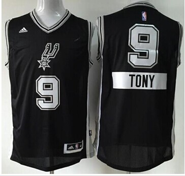 San Antonio Spurs #9 Tony Parker Black 2014-15 Christmas Day Stitched NBA Jersey