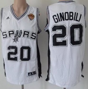 San Antonio Spurs 20 Manu Ginobili White Revolution 30 Swingman 2013 Finals Patch NBA Jerseys