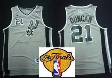 San Antonio Spurs 21 Tim Duncan Grey Revolution 30 Swingman 2013 Finals Patch NBA Jerseys