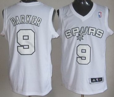 San Antonio Spurs 9 Tony Parker Full White Revolution 30 Swingman NBA Jerseys