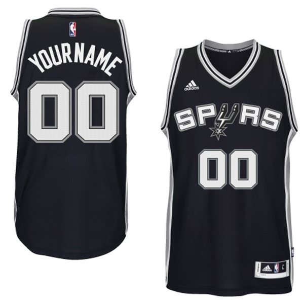 San Antonio Spurs Black Men's Customize New Rev 30 Jersey San Antonio Spurs Black Men's Customize New Rev 30 Jersey