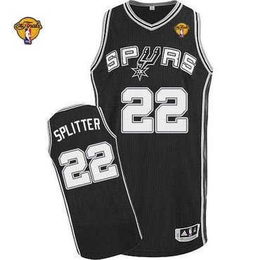 San Antonio Spurs Revolution  #22 Tiago Splitter Black Finals Patch Stitched NBA Jersey