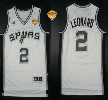 San Antonio Spurs Revolution 30 #2 Kawhi Leonard White Finals Patch Stitched NBA Jersey