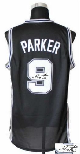 San Antonio Spurs Revolution 30 Autographed #9 Tony Parker Black Stitched NBA Jersey