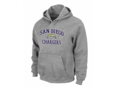 San Diego Charger Heart & Soul Pullover Hoodie Grey San Diego Charger Heart & Soul Pullover Hoodie Grey