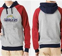 San Diego Chargers Authentic Logo Pullover Hoodie Grey & Red