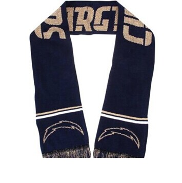 San Diego Chargers Navy Blue Metallic Thread Scarf San Diego Chargers Navy Blue Metallic Thread Scarf