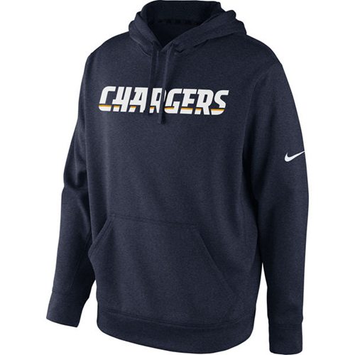 San Diego Chargers Nike KO Wordmark Performance Hoodie Navy Blue San Diego Chargers Nike KO Wordmark Performance Hoodie Navy Blue