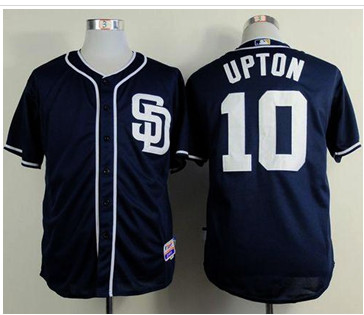 San Diego Padres #10 Justin Upton Dark Blue Alternate 1 Cool Base Stitched Baseball Jersey