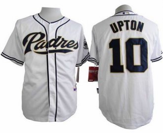 San Diego Padres #10 Justin Upton White Cool Base Stitched Baseball Jersey