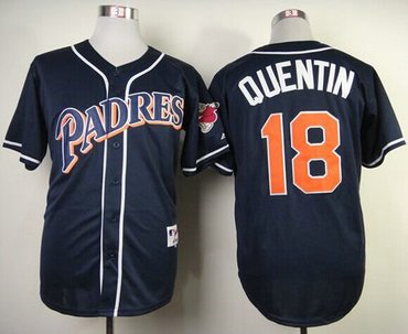 San Diego Padres #18 Carlos Quentin Navy Blue 1998 Turn Back The Clock Baseball Jersey
