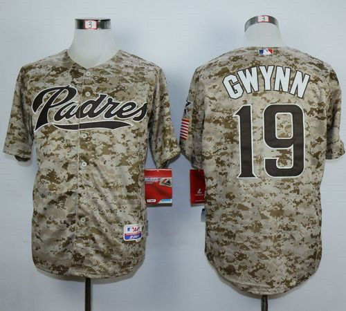 San Diego Padres #19 Tony Gwynn Camo Alternate 2 Cool Base Stitched Baseball Jersey