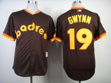 San Diego Padres #19 Tony Gwynn Coffee 1984 Turn Back The Clock Baseball Jersey