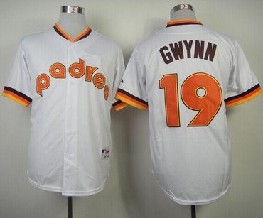 San Diego Padres #19 Tony Gwynn White 1984 Turn Back The Clock Stitched Baseball Jersey