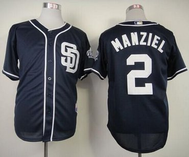 San Diego Padres #2 Johnny Manziel Navy Blue Cool Base Jersey