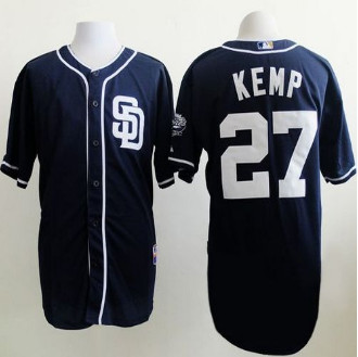 San Diego Padres #27 Matt Kemp Dark Blue Alternate 1 Cool Base Stitched Baseball Jersey